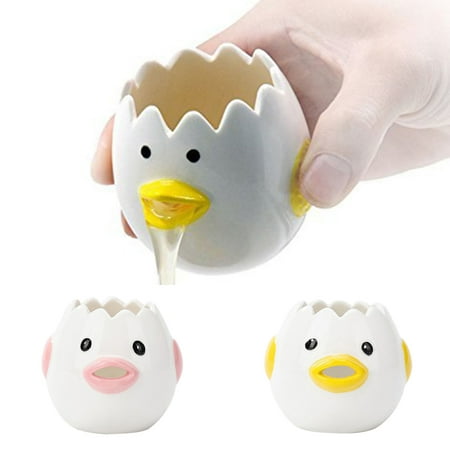 

SPRING PARK Creative Egg Separator Ceramic Egg Yolk White Separator Egg Yolk and Egg White Separator Simple and Practical Small Cute Cartoon Style Baking Assistant Kitchen Tools