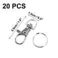 thumbnail image 2 of Unique Bargains Lobster Clasps Hook Split Ring Keyring Handbag Keychain Key Holder Silver 20pcs, 2 of 7