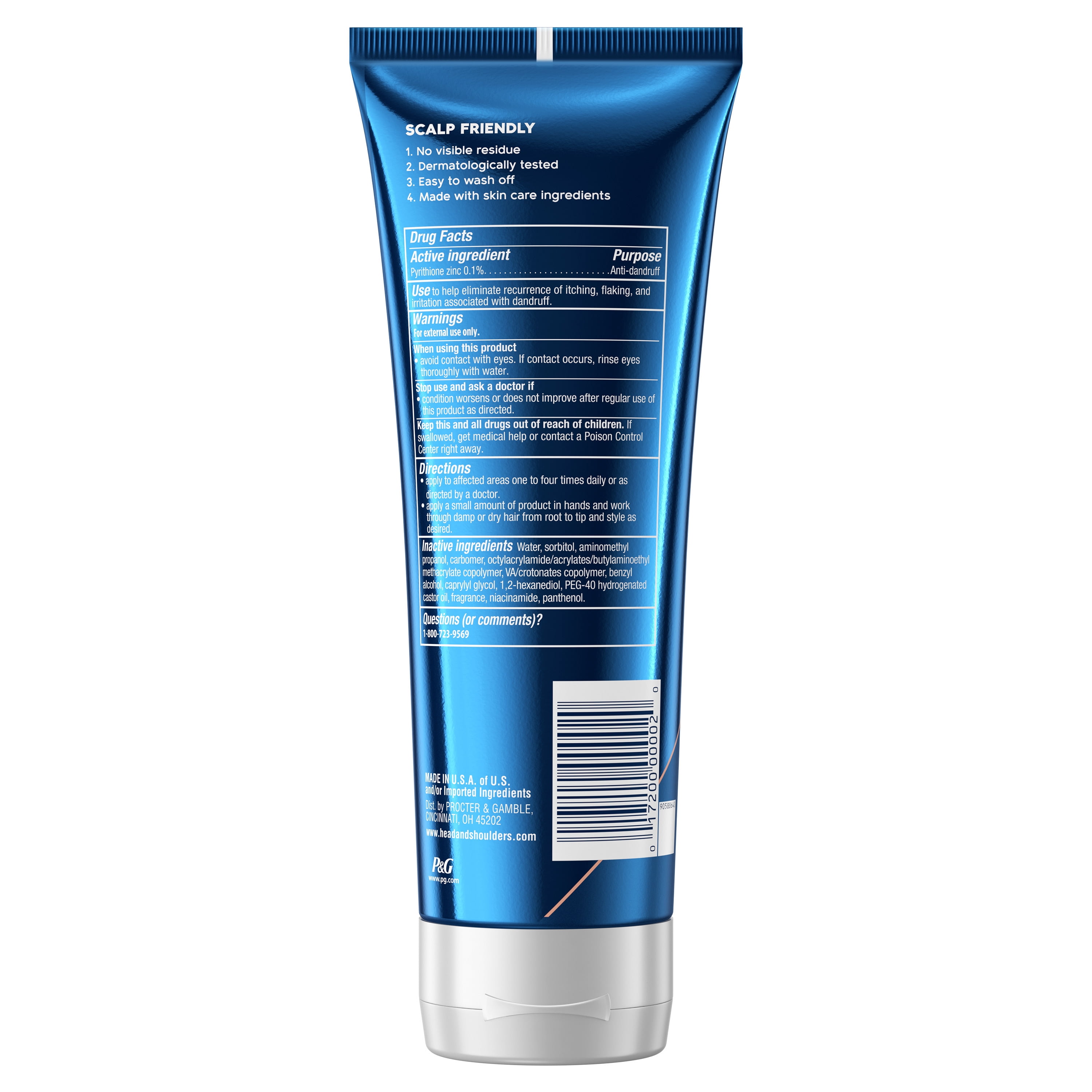 Head and Shoulders Anti-Dandruff Styling Hair Gel for Men, 6.76 fl oz