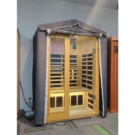 PINGCNG High-quality single outdoor sauna with rain cover perfect for relaxation and detoxification during any weather conditions