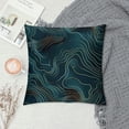 thumbnail image 2 of JRXY Short Plush Pillowcase 1 Piece Gold and Blue Abstract Art White, 2 of 5