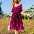 thumbnail image 4 of Vestido de fiesta rosa Alotta de manga corta para mujer, elegante vestido de noche de lujo, vestidos de cóctel para mujer, 4 of 7