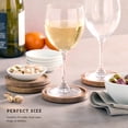 thumbnail image 2 of Kamenstein 4 Piece Round Acacia Coaster Set with Recessed Center, 2 of 9