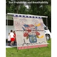 thumbnail image 3 of 4th of July RV Awning Sun Shade Screen 9'X7' American Flag Patriotic Mesh Sunscreen Memorial Flower Fireworks Awning Shade Screen with Zipper UV Blocker Completed Kits for RV Motorhome Camper, 3 of 7