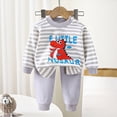 thumbnail image 2 of NOLDARES Infant Toddler Baby Boy Fall Winter Clothes 2pcs Graphic Print Long Sleeve Sweatshirt Tops and Stretch Pants Cute Baby Boy Outfit Clothing(Light Gray,5-6 Y), 2 of 5