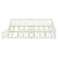 thumbnail image 5 of Montessori Style Queen Size House Floor Bed with Safety Rails, Removable Door and Slats, Low Profile Design, Secure Sleeping and Play Area, White, 5 of 19