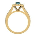 thumbnail image 3 of Cushion Halo Split Shank Setting Blue Diamond Engagement Ring 1.10 CT TW 14K Gold, 3 of 5