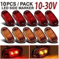 thumbnail image 3 of 5X Amber+5X Red LED Car Truck Trailer RV Oval 2.5 inch Side Clearance Marker Light, 3 of 5