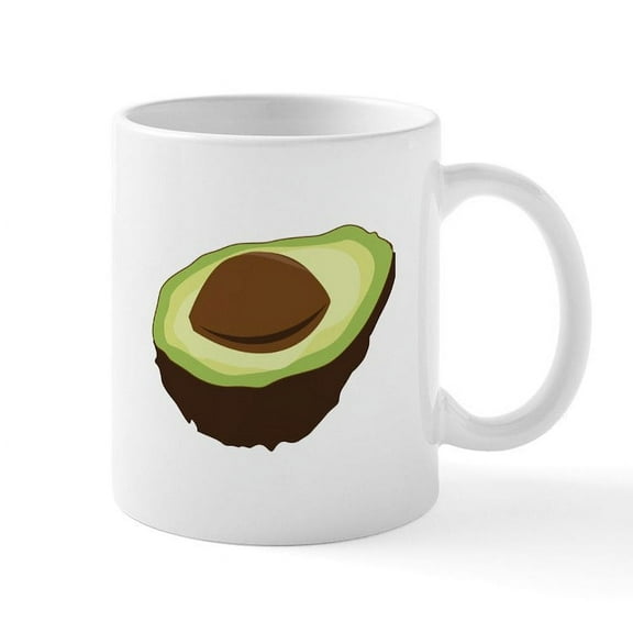 CafePress - Avocado Half Mugs - 11 oz Ceramic Mug - Novelty Coffee Tea Cup