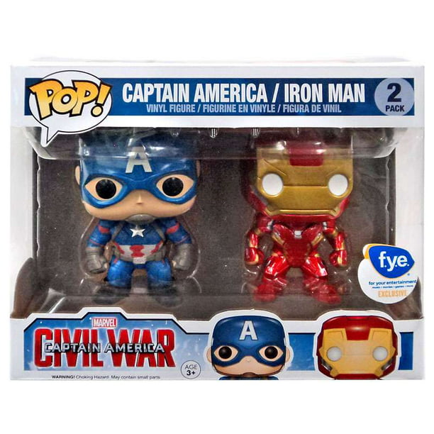 Marco Polo oogsten God Funko POP! Marvel Captain America & Iron man Vinyl Bobble Head 2-Pack -  Walmart.com