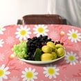 thumbnail image 3 of Odenmar Daisy Floral Round Tablecloth 60 Inch, Farmhouse Waterproof Table Cover, Rustic Flower Design for Dining Table, Kitchen, Party Indoor Outdoor, 3 of 6