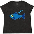 thumbnail image 3 of Inktastic Fishing Blue Fish Women's Plus Size T-Shirt, 3 of 5