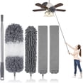 thumbnail image 1 of Dusters for Cleaning, Retractable Microfiber Gap Dust Cleaner with Extension Pole 30'' to 100'', Reusable Long Handle Feather Duster Kit for Cleaning High Ceiling Fan, Furniture, Blinds, 1 of 7