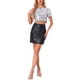 thumbnail image 2 of INSPIRAR CHIC Blusa de Mujer con Lentejuelas Brillantes de Manga Corta Cortada Cuello Redondo con Flecos para Fiesta de Cóctel Top Brillante L Plata, 2 of 6