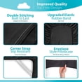 thumbnail image 3 of Naiade Queen Sheet Set 4 Piece, Soft Microfiber Bed Sheets with Side Storage Pocket, 15" Deep Pocket Fitted Sheet, Embroidered Pillowcase, Black, 3 of 8