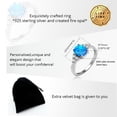 thumbnail image 7 of Uloveido 925 Sterling Silver Oval Cut Simulated Blue Fire Opal Promise Rings for Her Wedding Jewelry JZ125 Size 7, 7 of 7