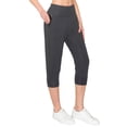 thumbnail image 3 of ALWAYS Women's Slimfit Super Soft Highwaisted Capri Joggers with Pockets - Charcoal X-small, 3 of 6