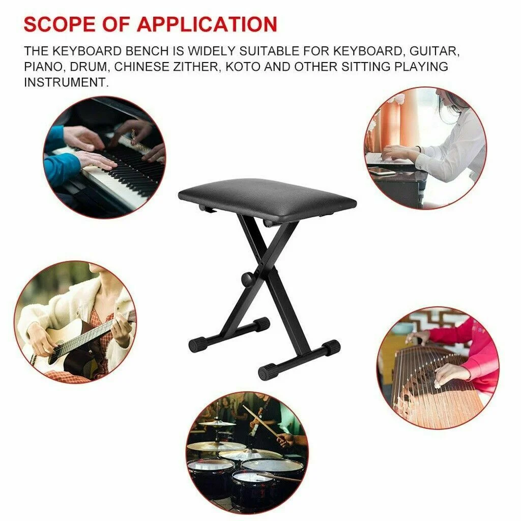 Likegreen Piano Bench Music Stool Foldable Desk for Home Stage Black