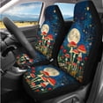 thumbnail image 2 of Uorisanigo Moon Mushroom 14 Pack Car Seat Covers Sets with Car Steering Wheel Cover and Cars Headrest Cover Auto Armrest Cover and Auto Seat Belt Cover Keychain Soft Fit Cars and SUVs, 2 of 6