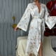 thumbnail image 4 of Batas Cárdigan estampado para mujer Albornoz para el hogar Pijama Camisón para mujer, 4 of 9