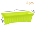 thumbnail image 2 of Topboutique Rectangular Window Box Planter,Plastic Vegetable Flower Planters Boxes with Trays for Windowsill,Indoor Outdoor Flower Pots for Garden,Patio,Home Decor,Green,17 inch,5 Pcs, 2 of 8