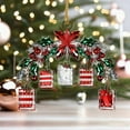 thumbnail image 5 of Adorno navideño acrílico brillante con flor de Pascua y cajas de regalo | Decoración festiva colgante para árboles, ventanas y coronas | Decoración navideña en rojo y verde, 5 of 5