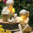 thumbnail image 4 of CNKOO A KID WITH SOLAR FIREFLIES GARDEN STATUE-GARDEN DECORATION, 4 of 7