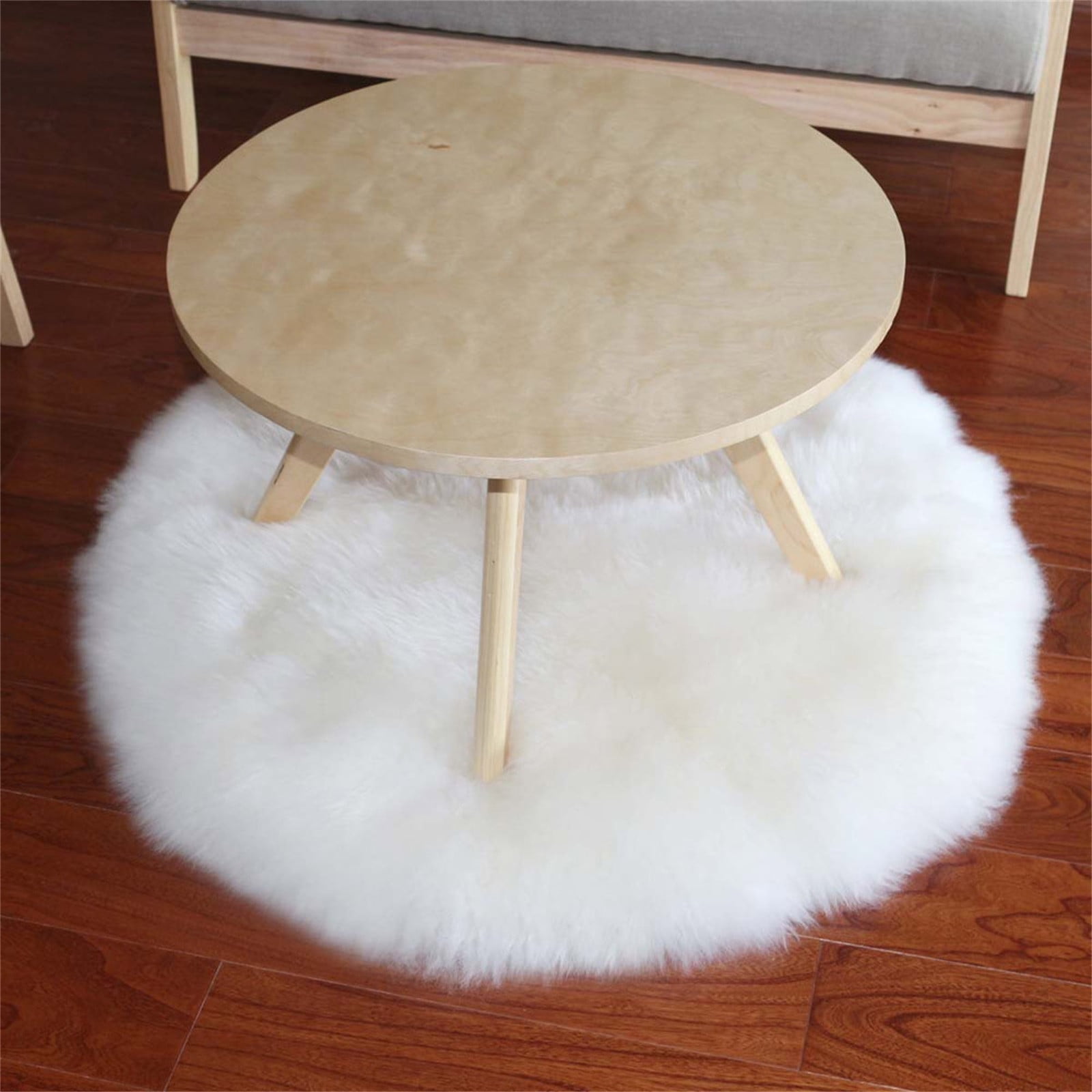 Peau Véritable, Tapis En Fourrure De Mouton Pour Salon Et Chambre Assise Dos En Cuir 90 X 60 Cm Gris 93214082