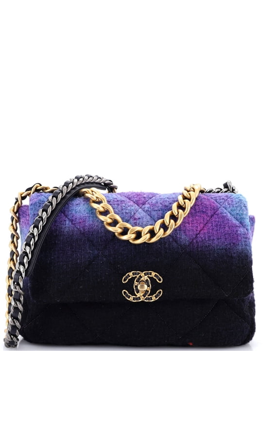 Pre-Owned 19 Flap Bag Quilted Degrade Wool Medium By Rebag