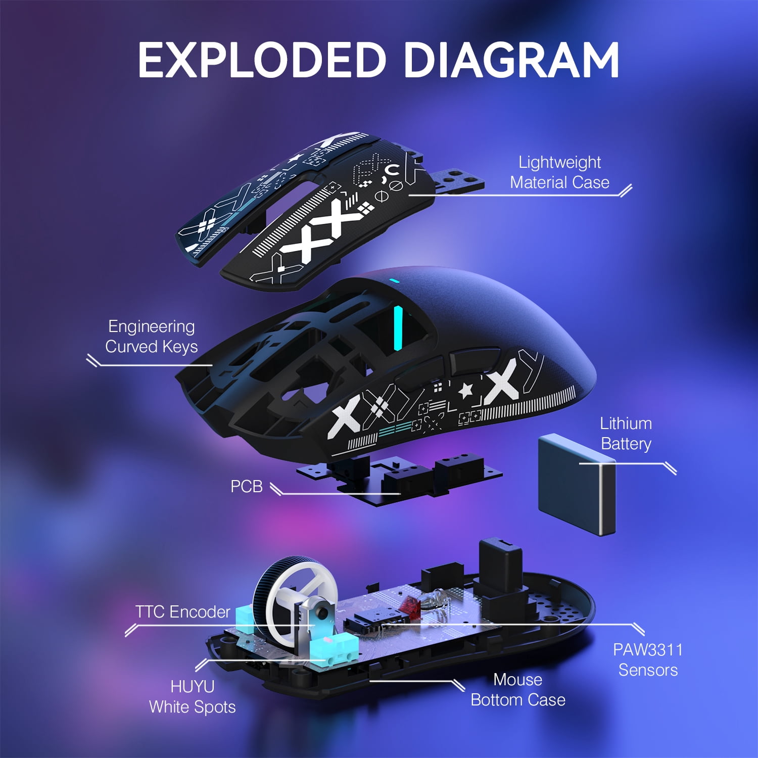 ATTACK SHARK X11 Wireless Gaming Mouse with RGB Charging Dock, Tri-Mode 2.4G/USB-C Wired/Bluetooth, 22000 DPI, PAW3311 Sensor, 5 Programmable Buttons, Grip Tape Included, Black