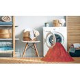 thumbnail image 2 of Ahgly Company Tapis Rond Lavable en Machine Intérieur Transitionnel Orange Vif, 8 Pieds Rond, 2 of 7