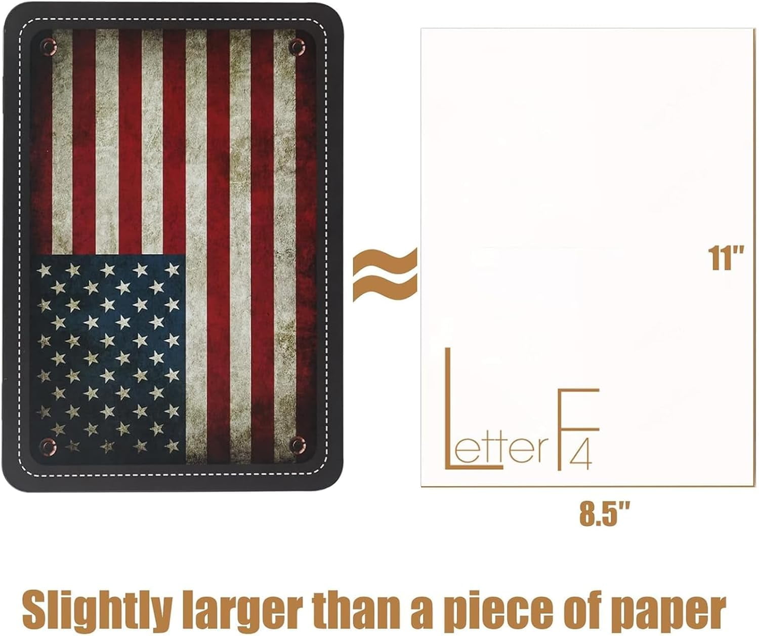 MY Decorative Storage Box, 12''L X 9''W Metal Keepsake Container Case with Lock and Key & Small Handheld Tin Box Home Decoration (Vintage American Flag)