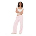 thumbnail image 2 of Forever 21 Women's Light Pink Athleisure Low-Rise Jogger, Wide-Leg, S, 2 of 6