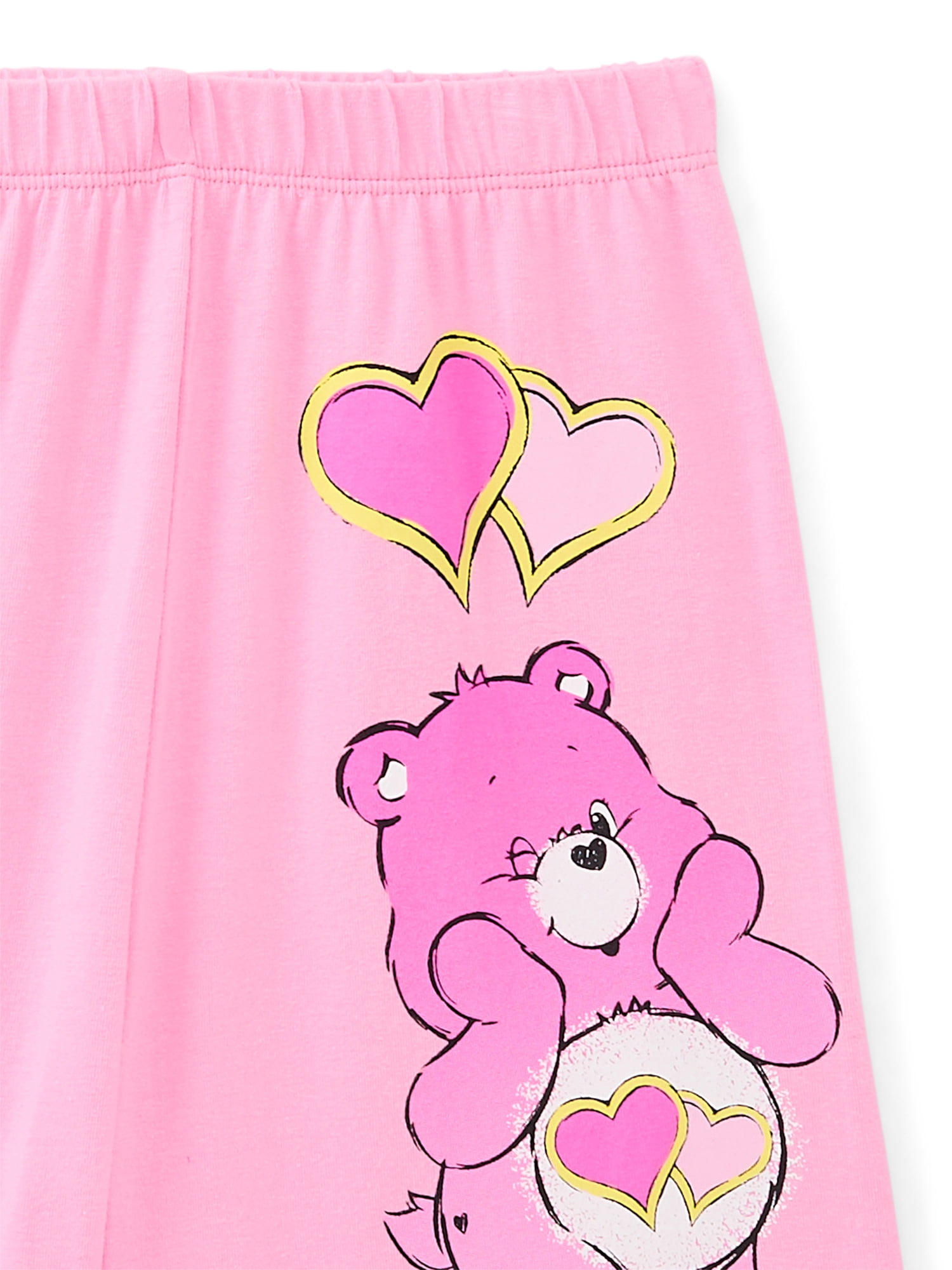 Care Bears Girls Rhinestones Graffiti Graphic Boyfriend Tee with Rhinestones and Bike Shorts Set, 2-Piece, Sizes 4-16