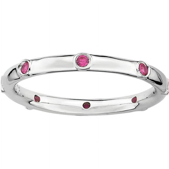 Created Ruby Sterling Silver Ring