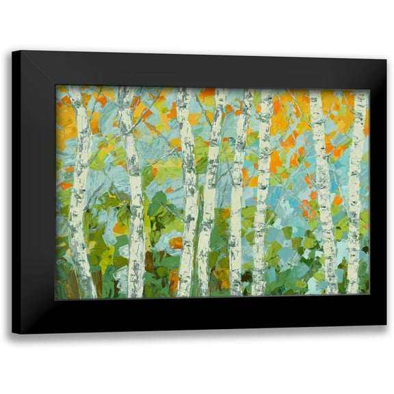 Coolick, Ann Marie 14x11 Black Modern Framed Museum Art Print Titled - Autumn Dancing Birch Tree I