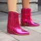 thumbnail image 5 of NECHOLOGY Botas Mujer Zapatos Botines mujer Botines de mujer a la moda nuevo patrón decoración de borlas tacón grueso puntiagudo zapatos cómodos Retro sin cordones para otoño e invierno (Red 9), 5 of 7