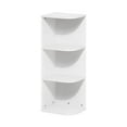 thumbnail image 1 of Furinno Pasir 3-Tier Corner Open Shelf Bookcase, White, 1 of 5