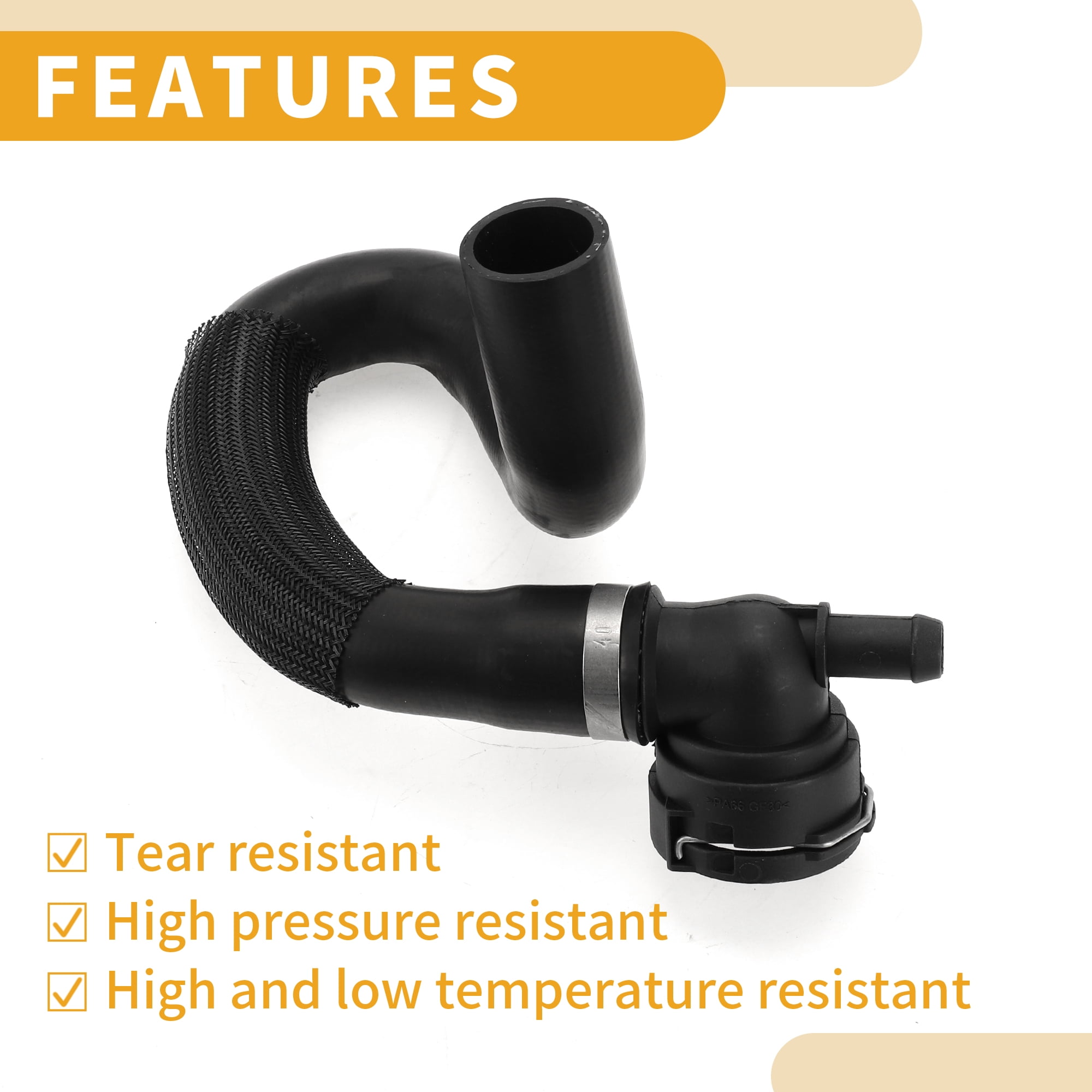 Unique Bargains Upper Radiator Hose CV618286YC For Ford Escape 2.0L 2013-2016 Rubber Black