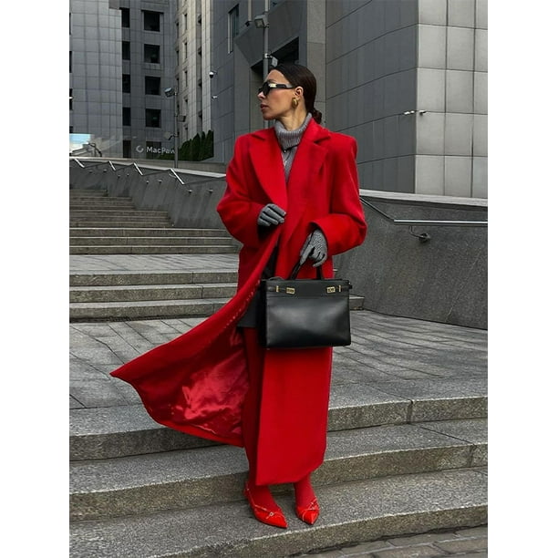 Abrigos rojos de lana mujer