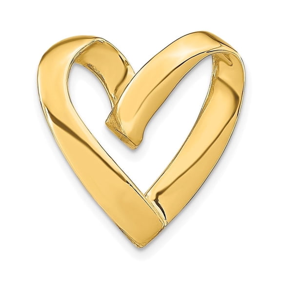 Auriga Fine Jewelry 14K Yellow Gold Heart Slide (L - 30.85 mm, W - 21.7 mm) for Women