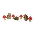 thumbnail image 2 of 7x Estatuas de erizo y hongos figuras en miniatura decoración en maceta de regalo decorativo artesanía de artesanía para jardín para jardín, 2 of 9