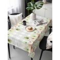 thumbnail image 6 of Green Floral Table Cloth, Waterproof Tablecloth for Rectangle Tables, Spring Flowers Botanical Gray and White Plaid Reusable Washable Fabric Table Cover for Restaurant Kitchen Dining Tables 60"x120", 6 of 9