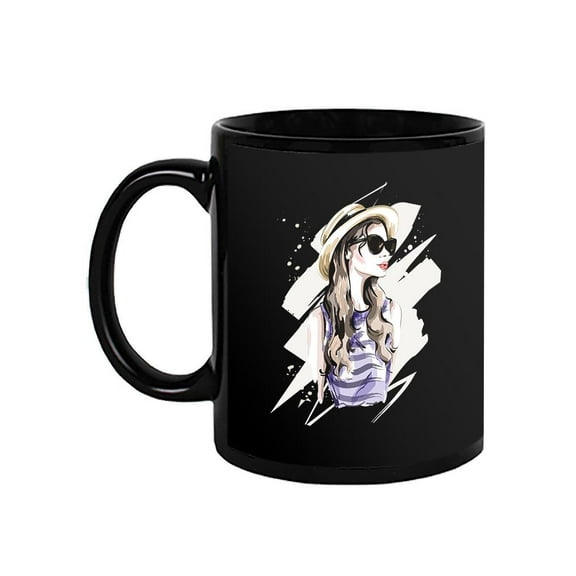 Fashionable Woman With Glasses Mug  -Image by Shutterstock,