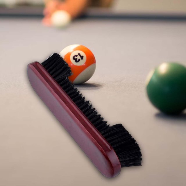 Cepillo de madera para mesa de billar, cepillo de limpieza con cerdas de PVC, limpiador de mango de madera, portátil, fácil de usar Rojo Macarena cepillo para mesa de piscina