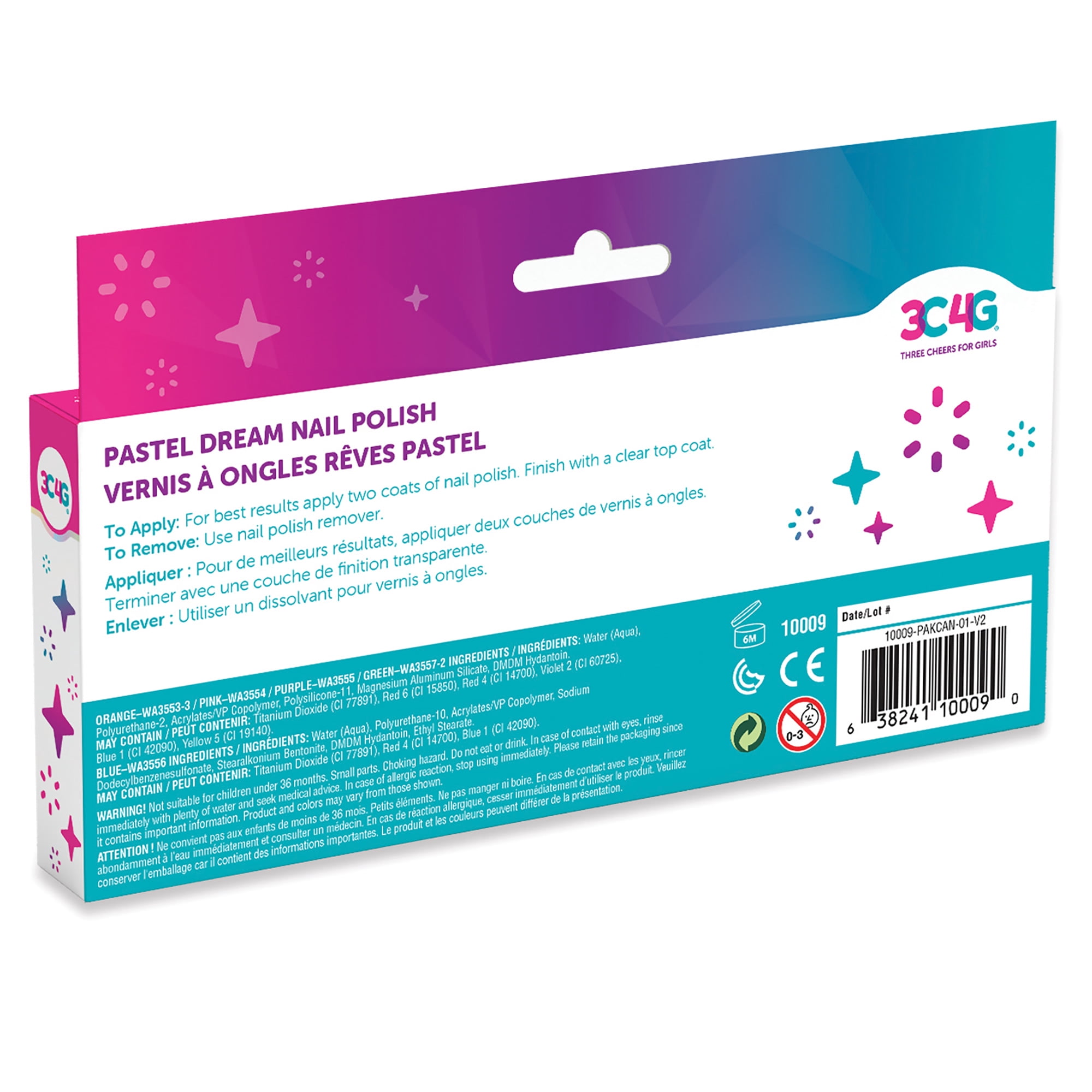 3C4G: Pastel Dreams Nail Polish Set - 5 Bottles, Make It Real, Teens Tweens & Girls, Non-Toxic Long-Lasting Polish, Soothing Shades, Three Cheers For Girls, Kids Ages 8+