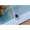 thumbnail image 2 of Bluebell Jewels 14K White Gold Finish Oval Cut Blue Cubic Zirconia Women's Pendant Necklace, 2 of 6