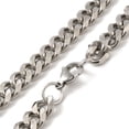 thumbnail image 2 of 1pc Non-Tarnish 201 Stainless Steel Curb Chain Necklaces for Men Stainless Steel color 20.00 inch(50.8cm), 2 of 2