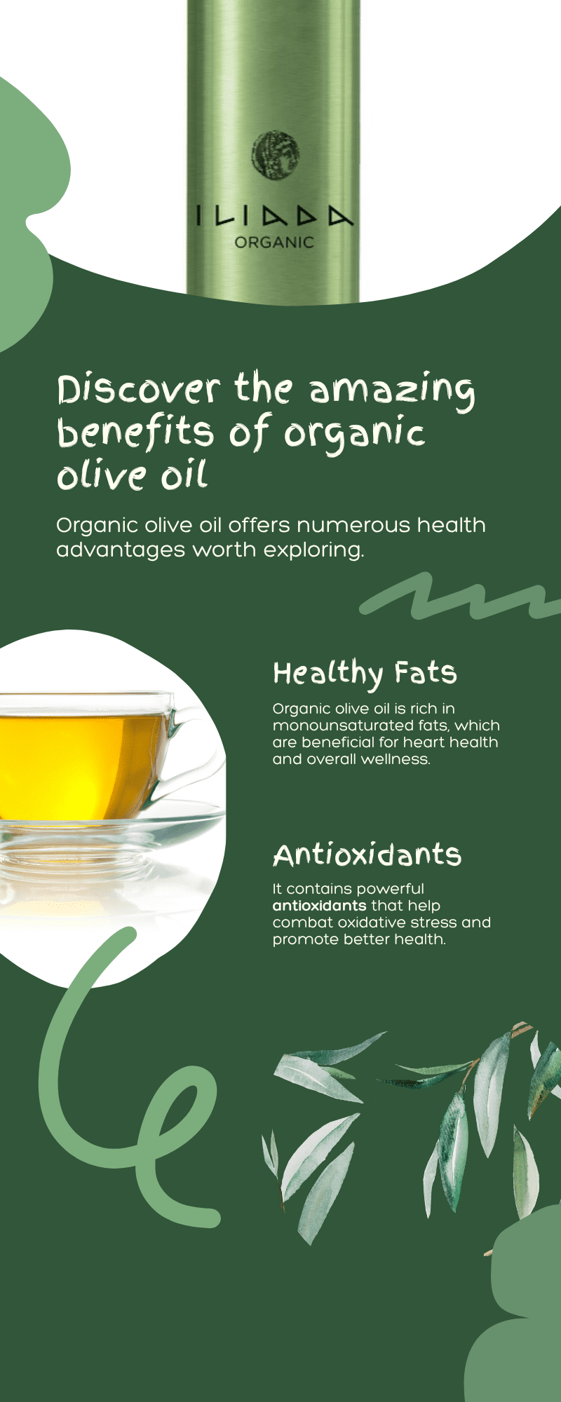 Iliada Organic Emerald Line Round Tin - Extra Virgin Olive Oil, 750ML