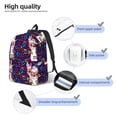 thumbnail image 3 of Bingfone Llama Alpaca Print Canvas College Laptop Backpack, Large Capacity Lightweight College Bookbag Casual Daypack-Small, 3 of 5